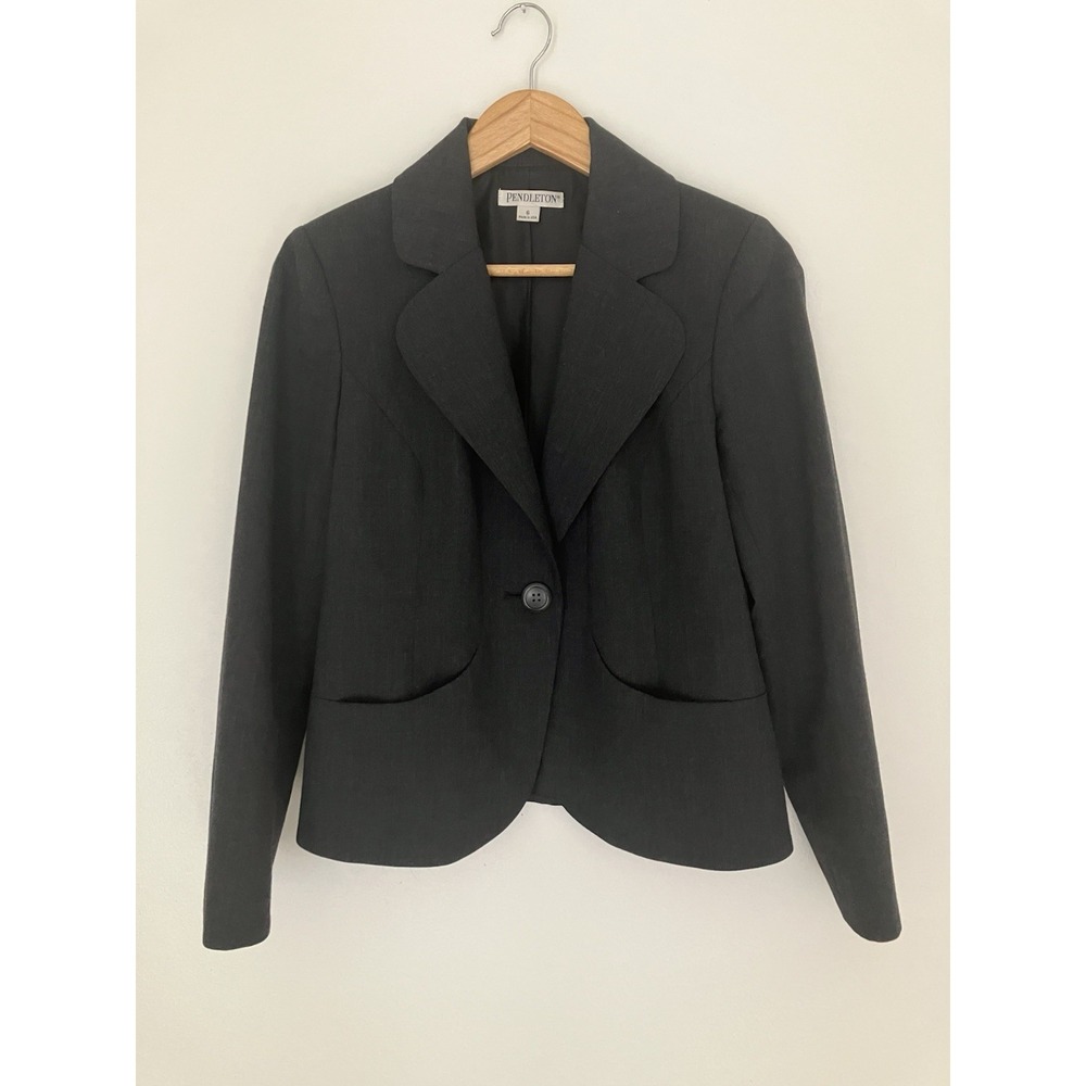 Pendleton Virgin Wool Blend Blazer Size 6 Made In The USA
